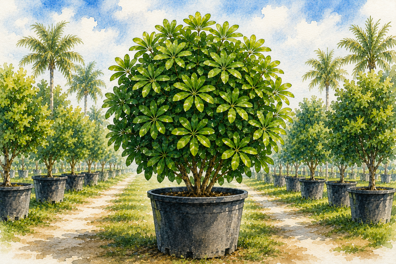 Schefflera Green material for Abel Tree Farm inventory.